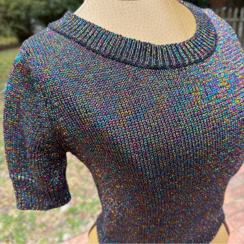 Debut Multicolor Short Sleeve Pullover Sweater - Picture 6 of 16